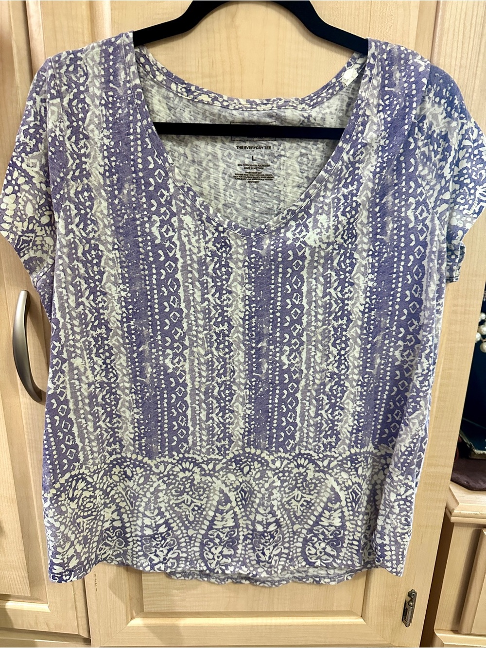 Lavender and White Printed Women's Top